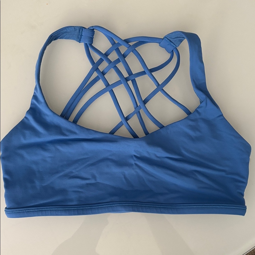 Lululemon Free to Be bra Wild*, blue, size 6